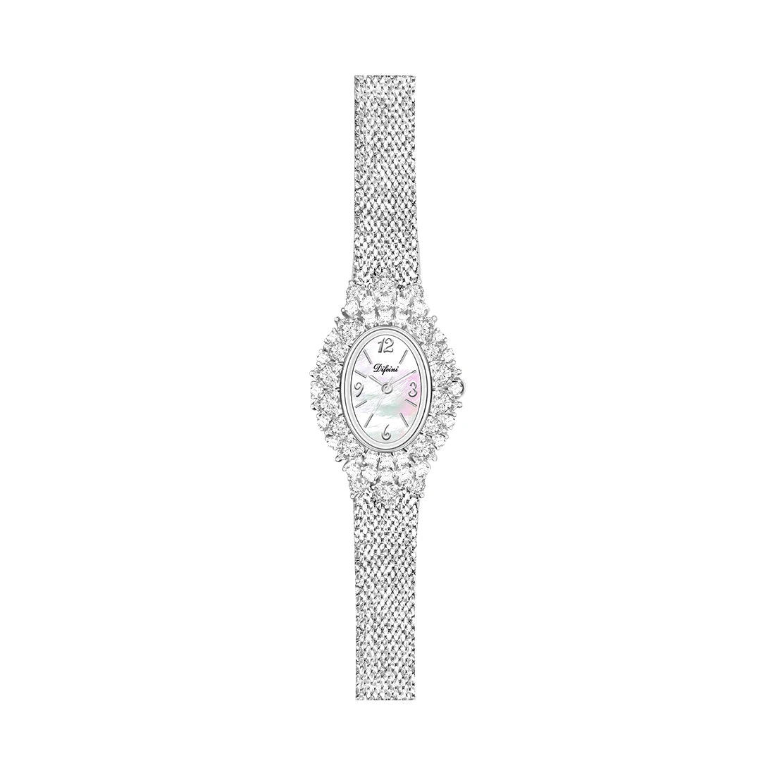 Vintage Luxury Women's Quartz Wrist Watches Gold Silver Dial with Heart Iced Bling Waterproof 3ATM Hip Hop Style Zirconia