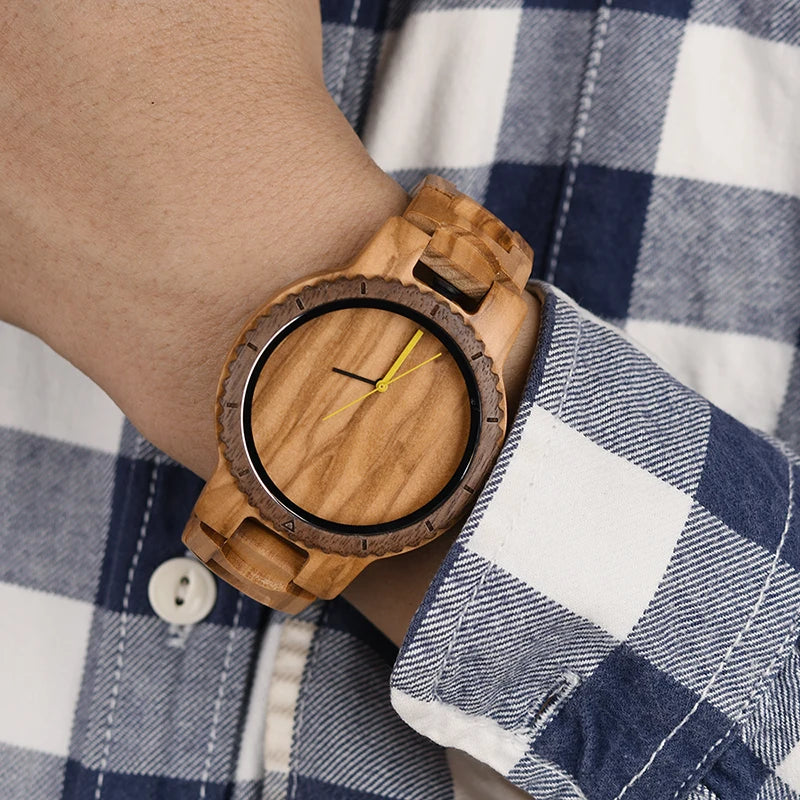 DODO DEER Men's Fashion Walnut Wood Quartz Wristwatch Engraved logo Custom Wood Watches for Men