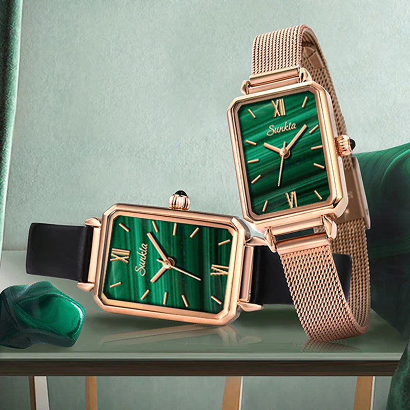 LIGE SUNKTA Women's Square Quartz Watch – Waterproof, Stylish & Elegant Design