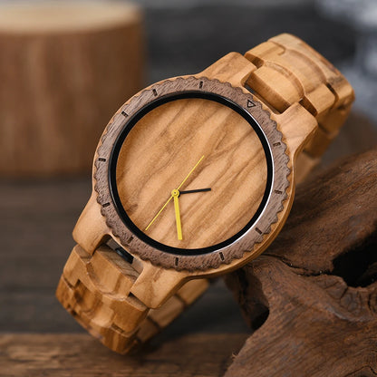 DODO DEER Men's Fashion Walnut Wood Quartz Wristwatch Engraved logo Custom Wood Watches for Men