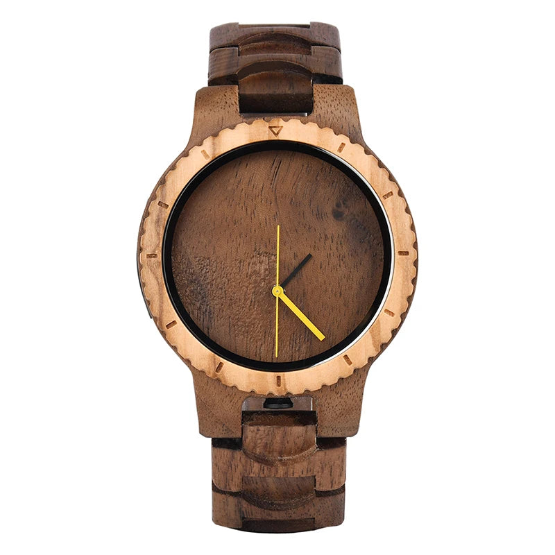 DODO DEER Men's Fashion Walnut Wood Quartz Wristwatch Engraved logo Custom Wood Watches for Men
