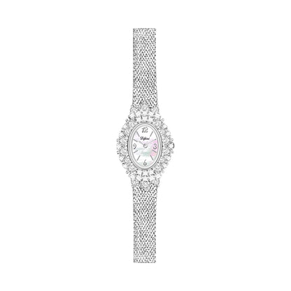 Vintage Luxury Women's Quartz Wrist Watches Gold Silver Dial with Heart Iced Bling Waterproof 3ATM Hip Hop Style Zirconia