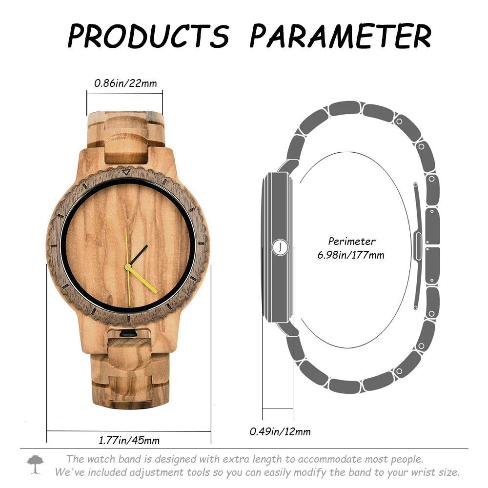 DODO DEER Men's Fashion Walnut Wood Quartz Wristwatch Engraved logo Custom Wood Watches for Men