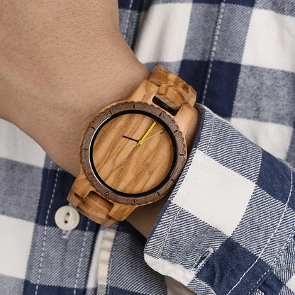 DODO DEER Men's Fashion Walnut Wood Quartz Wristwatch Engraved logo Custom Wood Watches for Men