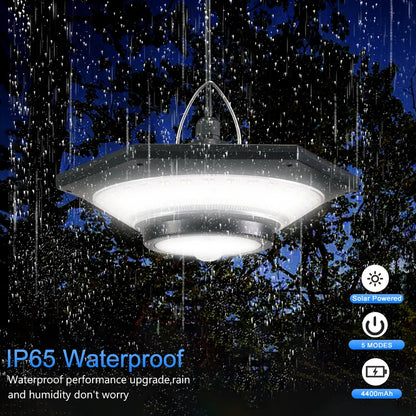 Solar Pendant Shed Lights Outdoor 228 LEDs 5 Modes Solar Motion Sensor Light Waterproof Remote Timers Garage Garden