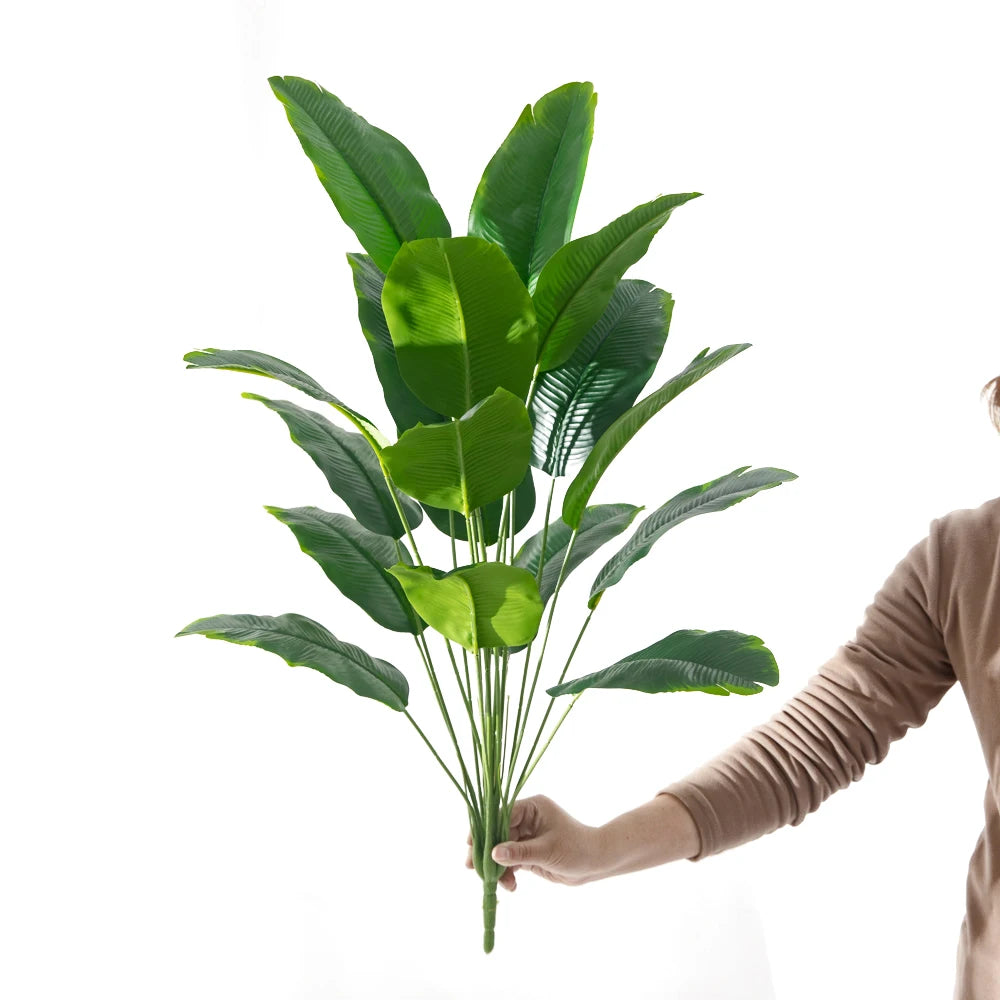 kitchen Artificial Plants Large Tropical Palm Tree Fake Banana Plants Leaves Real Touch Plastic Monstera For Home Garden Party Decor