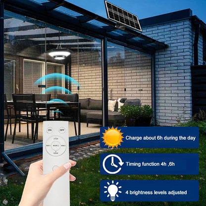Solar Pendant Shed Lights Outdoor 228 LEDs 5 Modes Solar Motion Sensor Light Waterproof Remote Timers Garage Garden