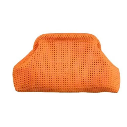 Solid Color Women Beach Clutch Bag Large Capacity Hollow Out Banquet Bag Soft Elastic Dumpling Purse Summer Crochet Handbag