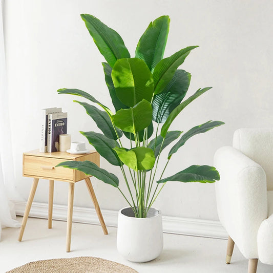 kitchen Artificial Plants Large Tropical Palm Tree Fake Banana Plants Leaves Real Touch Plastic Monstera For Home Garden Party Decor