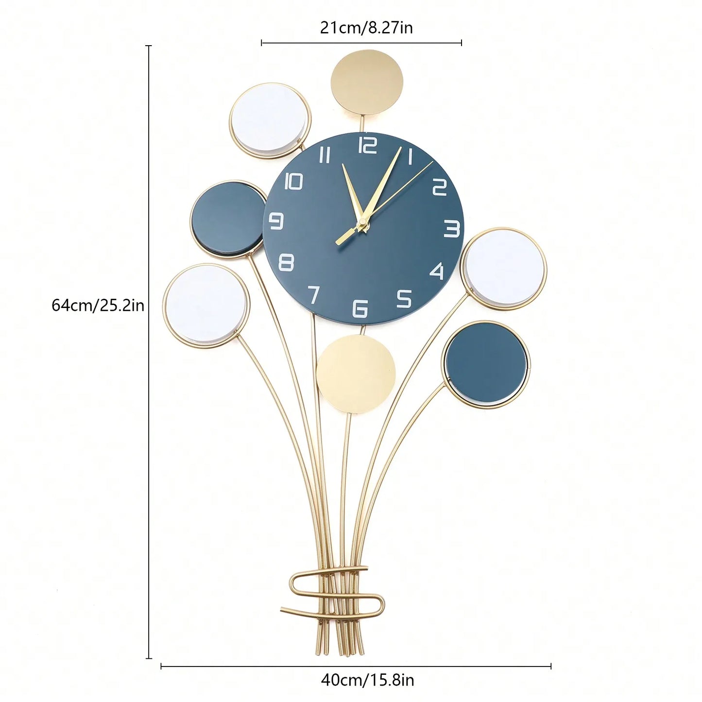 Large Wall watch Without Drilling Battery Operated Silent, Hot Air Balloon Decor, Simple Clock
