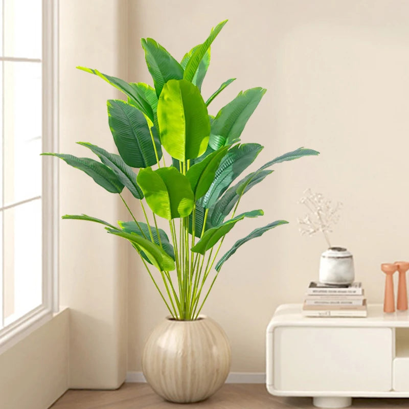 kitchen Artificial Plants Large Tropical Palm Tree Fake Banana Plants Leaves Real Touch Plastic Monstera For Home Garden Party Decor