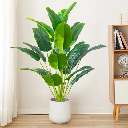 kitchen Artificial Plants Large Tropical Palm Tree Fake Banana Plants Leaves Real Touch Plastic Monstera For Home Garden Party Decor