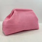 Solid Color Women Beach Clutch Bag Large Capacity Hollow Out Banquet Bag Soft Elastic Dumpling Purse Summer Crochet Handbag