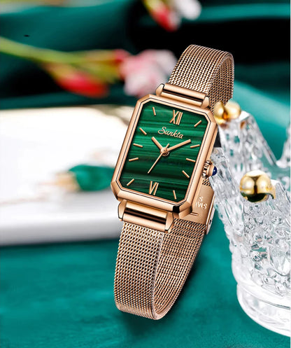 LIGE SUNKTA Women's Square Quartz Watch – Waterproof, Stylish & Elegant Design