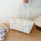 Woven Style Underarm Shoulder Basket Bag Set For Women 2-IN-1 PVC Hollow-out Pure Color Summer Beach Tote Bags 2025 New Handbags