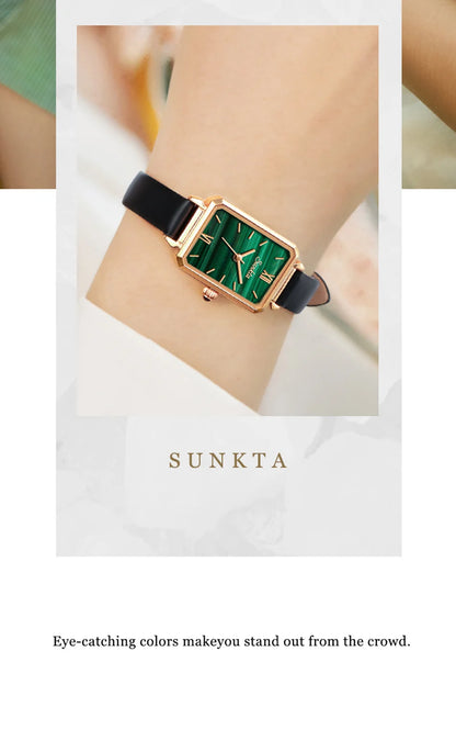 LIGE SUNKTA Women's Square Quartz Watch – Waterproof, Stylish & Elegant Design