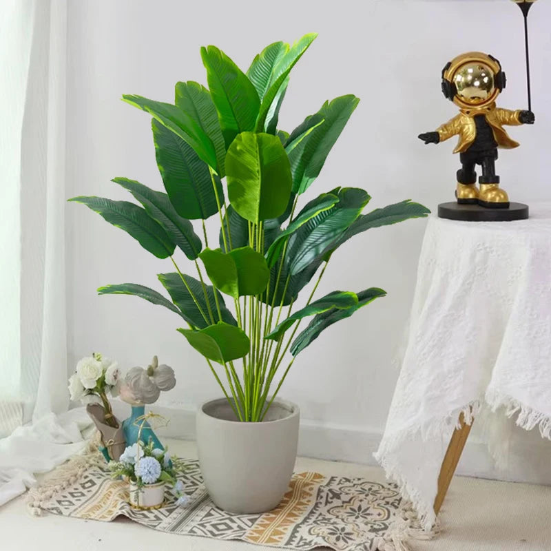 kitchen Artificial Plants Large Tropical Palm Tree Fake Banana Plants Leaves Real Touch Plastic Monstera For Home Garden Party Decor